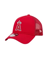 New Era Men's Red Los Angeles Angels 9FORTY A-Frame Trucker Adjustable Hat