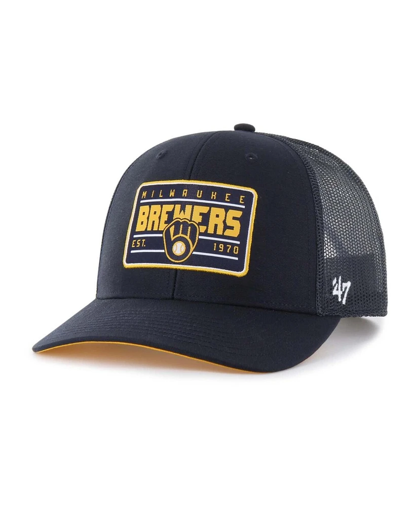 '47 Brand Men's Navy Milwaukee Brewers Hardline Trucker Adjustable Hat