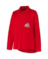 Fanatics Women's Scarlet Ohio State Buckeyes Plus Button-Up Shacket