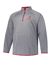 Fanatics Men's Charcoal Alabama Crimson Tide Raglan Big Tall Quarter-Zip Top