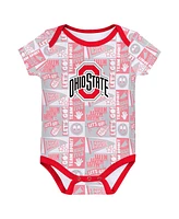 Outerstuff Baby Boys and Girls Ohio State Buckeyes Sunday Comics Bodysuit Set 3-Pack