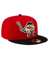 New Era Men's Red/Black Erie SeaWolves Theme Night Pepperoni 59FIFTY Fitted Hat