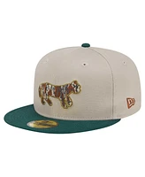 New Era Men's Natural/Hunter Green Detroit Tigers Lifestyle Tree Bark Fill 59FIFTY Fitted Hat