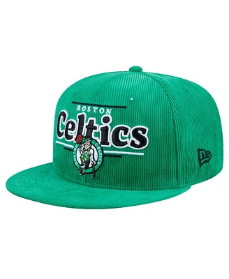 New Era Men's Kelly Green Boston Celtics Throwback Display Corduroy 9FIFTY Snapback Hat