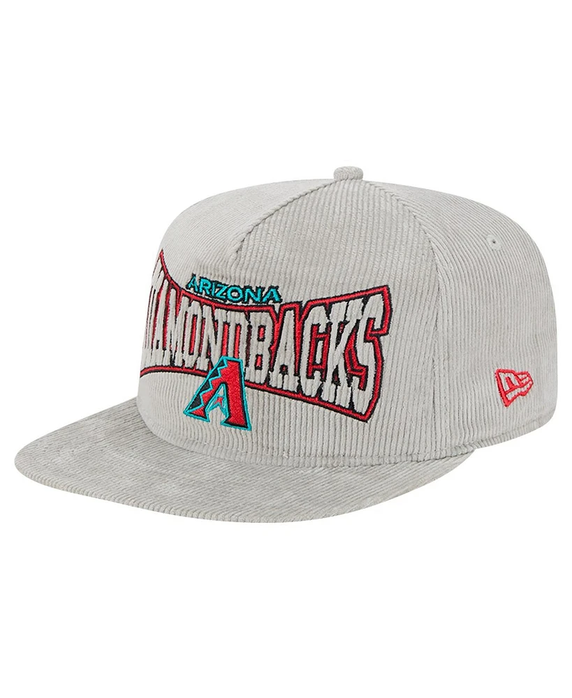 New Era Men's Gray Arizona Diamondbacks Corduroy Golfer Snapback Hat