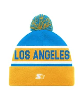 Starter Men's and Women's Gold/Powder Blue Los Angeles Chargers Cuffed with Pom Knit Hat