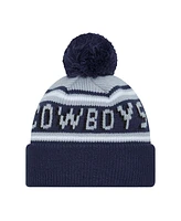 New Era Preschool Navy/Gray Dallas Cowboys Main Wordmark with Pom Knit Hat