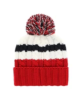 '47 Brand Women's White/Red Washington Nationals Ashfield Cuffed with Pom Knit Hat