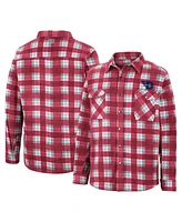 Colosseum Men's Red/White Dayton Flyers Ellis Plaid Full-Snap Shirt Jacket