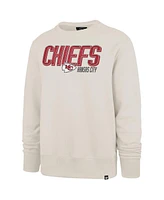 '47 Brand Men's Cream Kansas City Chiefs Locked Headline Pullover Crewneck