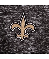 Antigua Men's Heather Black New Orleans Saints Fortune Quarter-Zip Pullover Jacket