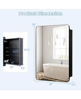 Multi-Functional Bathroom Mirror Cabinet with Adjustable Shelves
