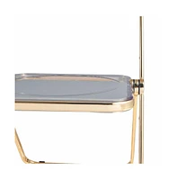 Lawrence Acrylic Folding Chair Black With Gold Metal Frame