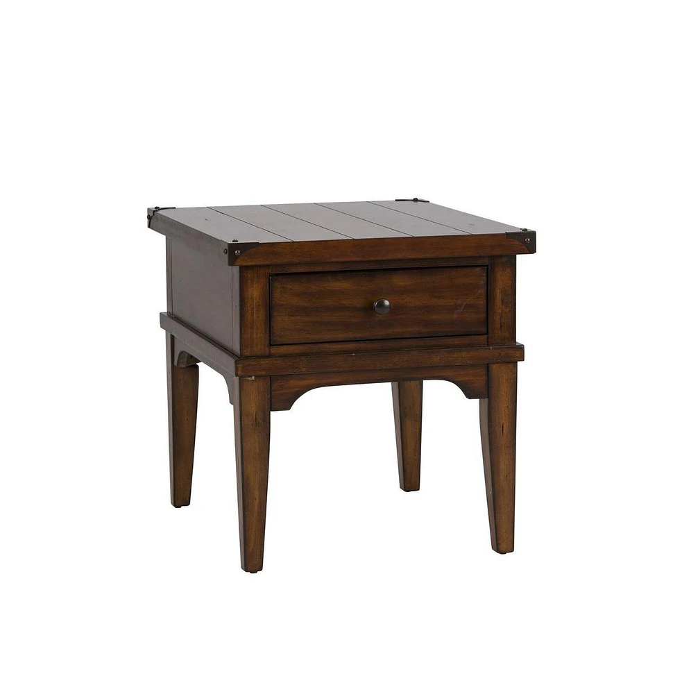 Aspen Skies End Table in Russet Brown