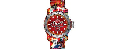 Invicta Men's 47853 Pro Diver Quartz Chronograph Black, Orange, Red Dial Watch