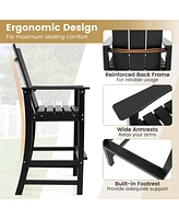 Tall Adirondack Chair with Ergonomic Backrest Armrests & Footrest for Backyard