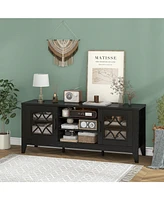 Farmhouse Tv Stand with 4 Adjustable Shelves Rustic & Functional Entertainment Center