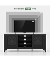 Farmhouse Tv Stand with 4 Adjustable Shelves Rustic & Functional Entertainment Center