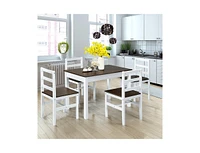 5 Pieces Solid Wood Compact Kitchen Dining Set