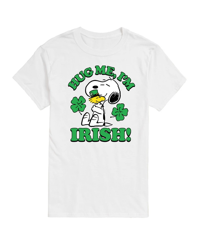 Airwaves Men's Peanuts St Patrick's Day Hug Me I'm Irish Short Sleeve T-Shirt