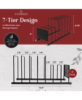 Cuisinel Lid and Dish Organizer Rack - 2-Pack Matte Black Kitchen Storage Organization Stand