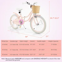 Kids Bike with Training Wheels and Adjustable Handlebar Seat Safe and Comfortable Bicycle for Toddlers and Young Riders