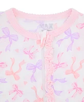Max & Olivia Baby Girls 2-Piece Print Footie with Headband Set