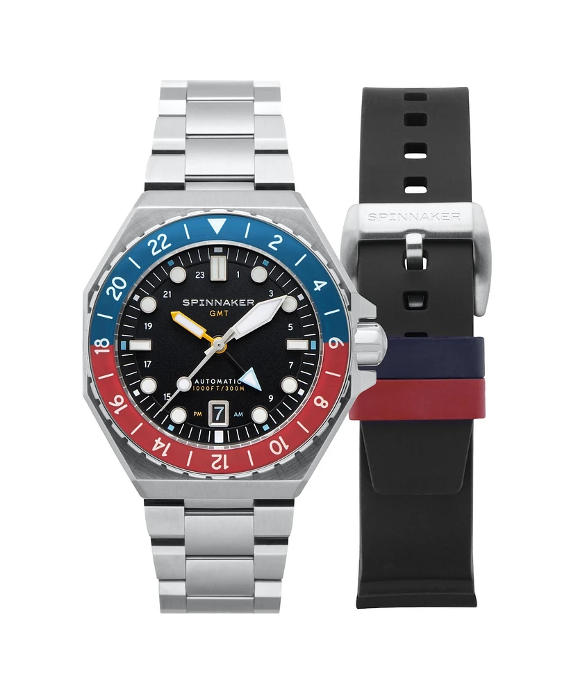 Spinnaker Men's Dumas Gmt Automatic Solid Stainless Steel Bracelet Watch