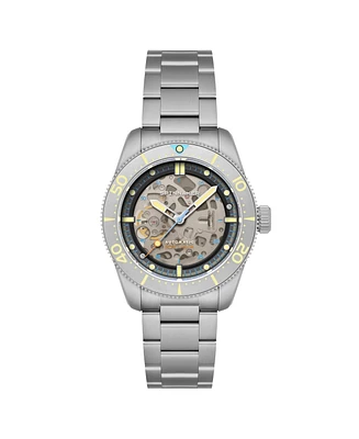 Spinnaker Men's Croft 42 Skeleton Automatic Sandblasted Solid Stainless Steel Bracelet Watch, 42mm
