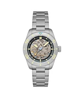 Spinnaker Men's Croft 42 Skeleton Automatic Sandblasted Solid Stainless Steel Bracelet Watch, 42mm