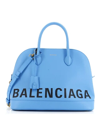 Pre-Owned Balenciaga Medium Logo Ville Bag Leather