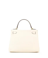 Pre-Owned Hermes Kelly 28 Handbag Light Clemence with Gold Hardware