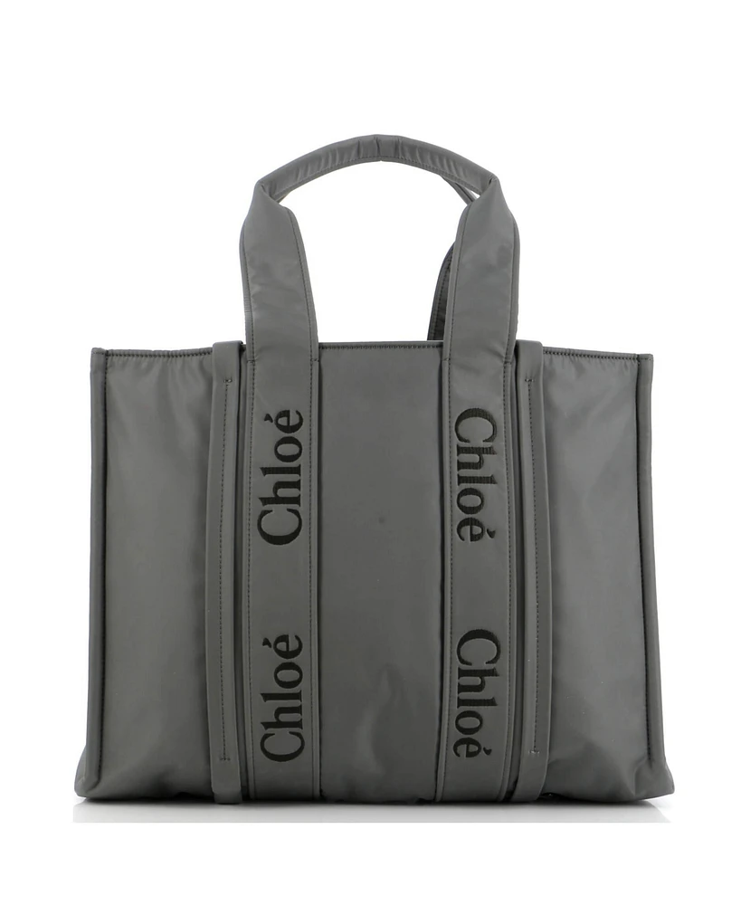 Pre-Owned Chloe Large Woody Tote Recycled Nylon