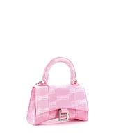 Pre-Owned Balenciaga Xs Hourglass Top Handle Bag Bb Monogram Denim