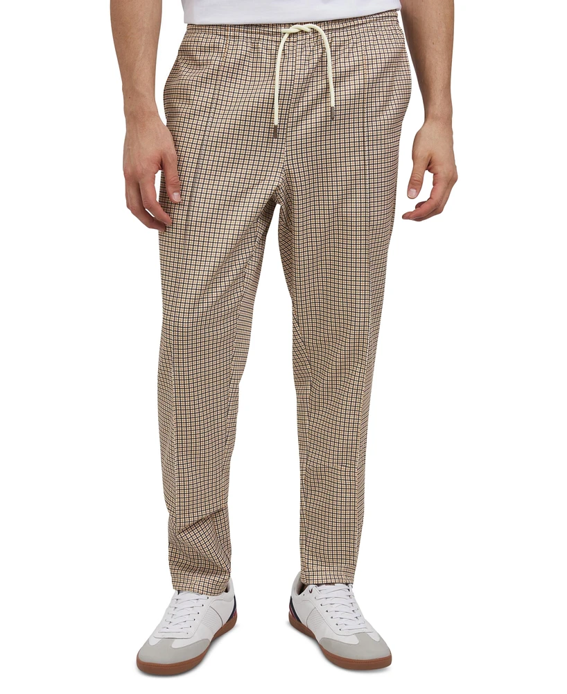 Ben Sherman Men's Regular-Fit Houndstooth Check Tricot Track Pants