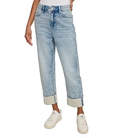 Karl Lagerfeld Paris Women's High-Rise Crystal-Cuff Jeans