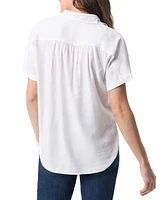 Gloria Vanderbilt Petite Daisy Short-Sleeve Blouse