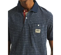 Nautica Men's Short Sleeve Textured Striped Polo Shirt