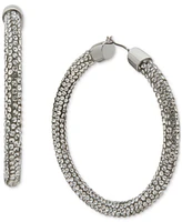 Emily Paris Gold-Tone Large Pave Hoop Earrings, 2.2"