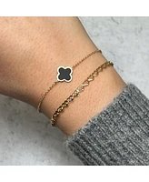 The Lovery Small Onyx Single Clover Bracelet 14K Gold