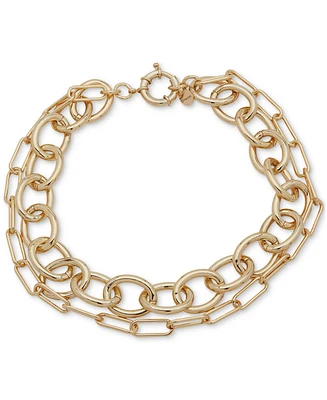 Emily in Paris Gold-Tone Mixed Chain Double-Row 16" Collar Necklace