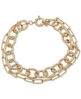 Emily in Paris Gold-Tone Mixed Chain Double-Row 16" Collar Necklace
