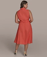 Donna Karan New York Plus Linen-Blend Shirtdress