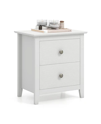 Modern Nightstand with 2 Drawers for Small Spaces