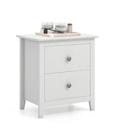 Modern Nightstand with 2 Drawers for Small Spaces