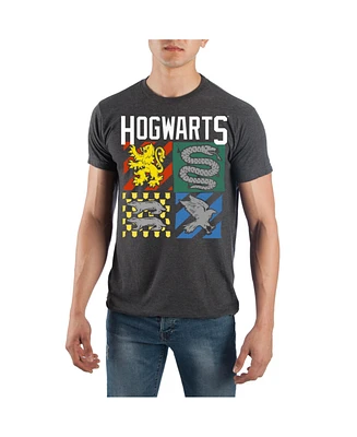 Harry Potter Men's Hogwarts Charcoal T-Shirt-l