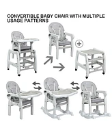 3-in-1 Baby High Chair with Lockable Universal Wheels