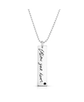 White Gold Plated "Follow Your Heart" Pendant Necklace