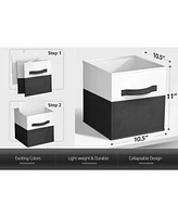 Sorbus 6 Pack 11" Two Tone Foldable Storage Cubes with Handles - Perfect for clothes, toys, books, linens