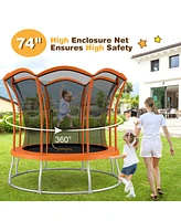 Outdoor Unique Flower Shape Trampoline with Enclosure Net